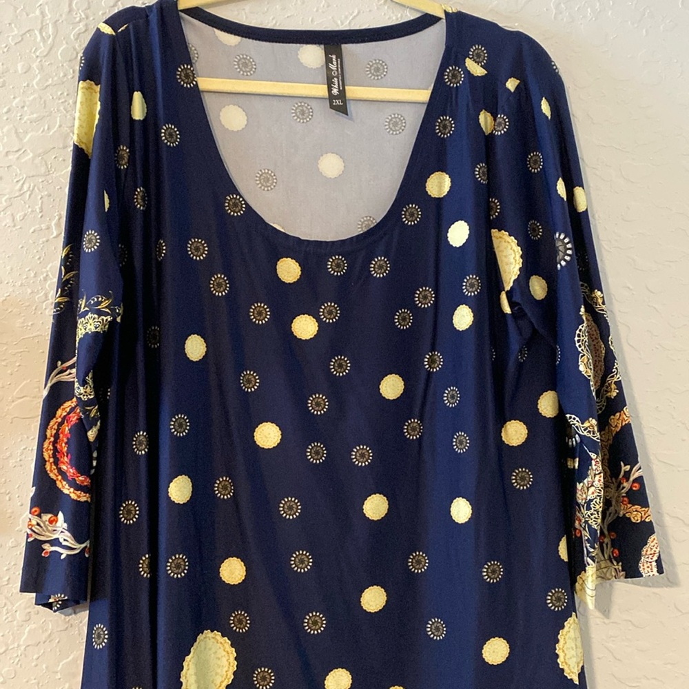 White Mark Successfully Comfortable 2XL top 3/4 sleeves